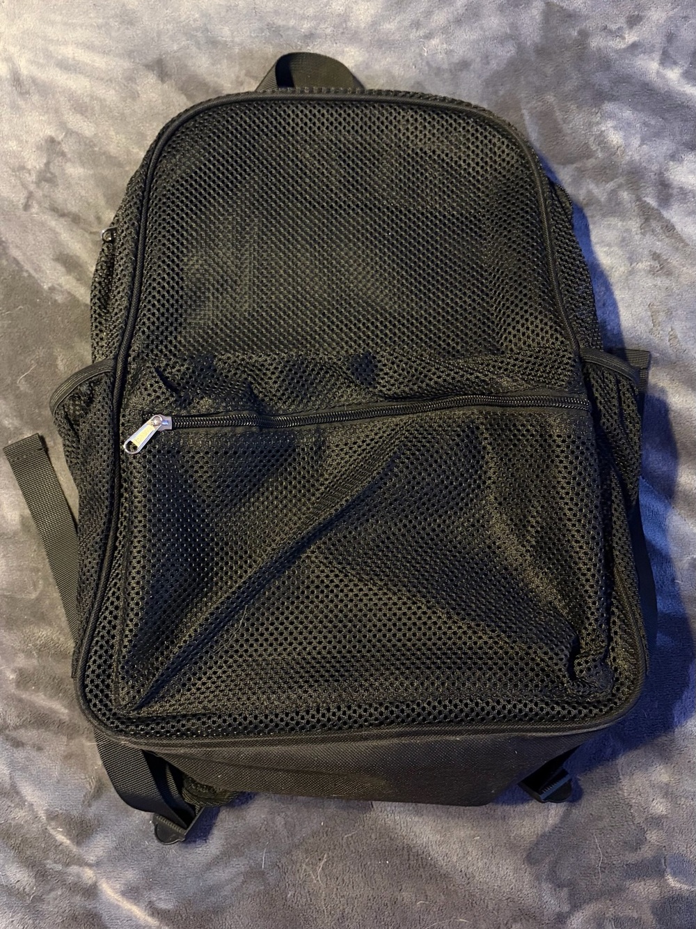 Black Mesh Men's Backpack - Lightweight Daily Bag
